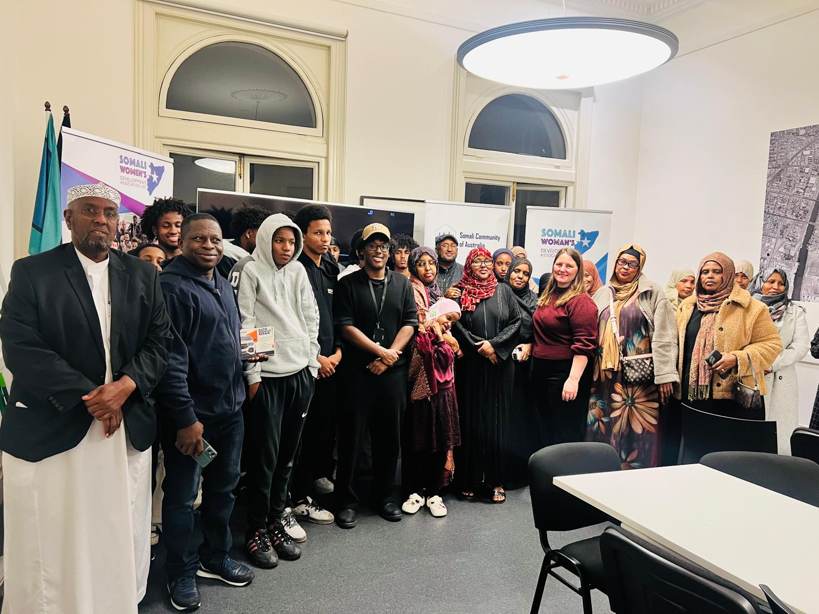 SCoA community and youth group photo with Somali Women's Development Association
