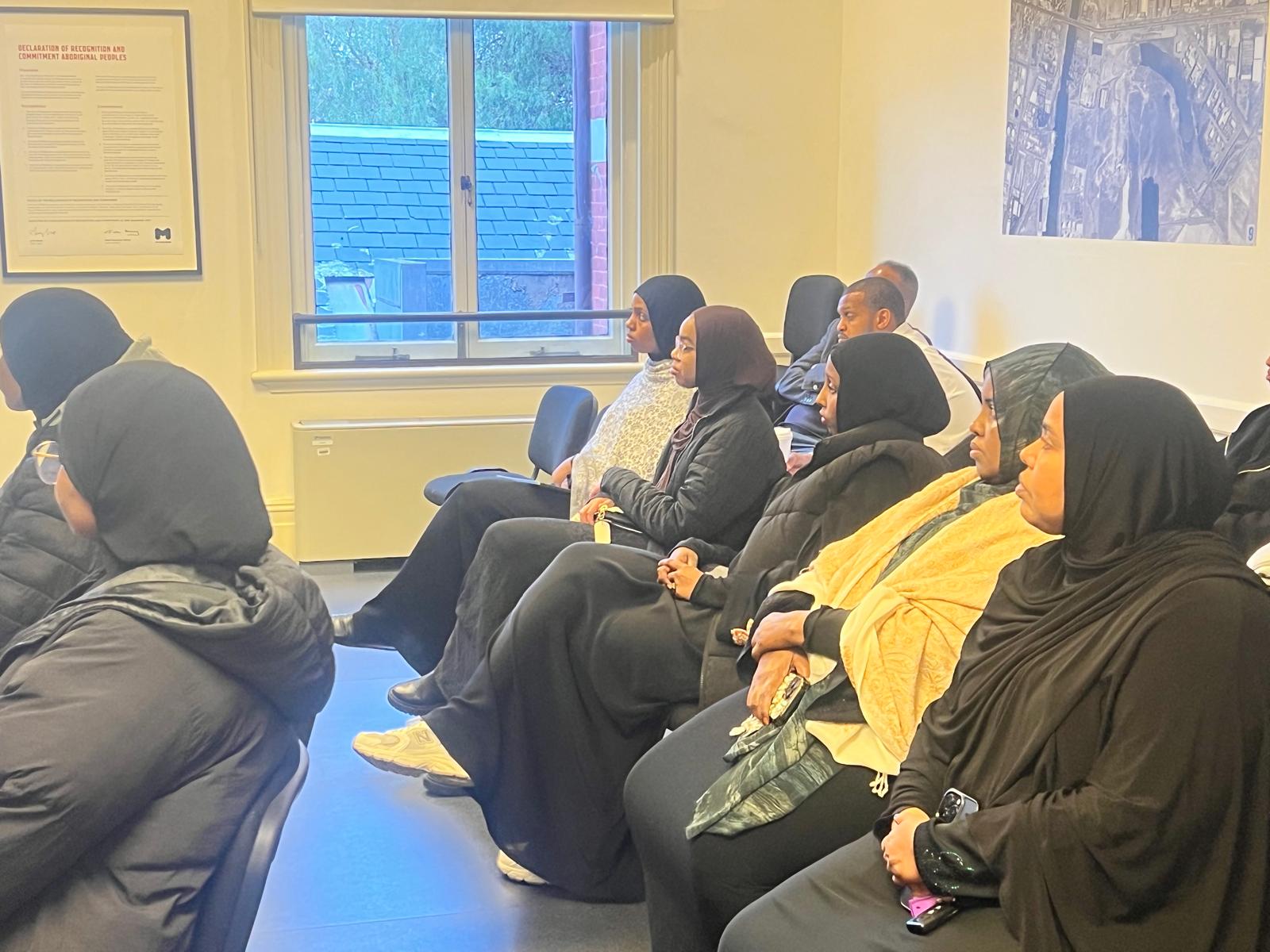 Community members attending an employment workshop